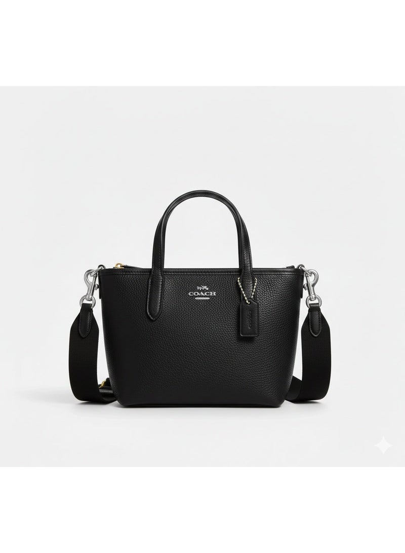 coachoutlet Coach Black Leather Tote Handbag for Women – Elegant Everyday Shoulder Bag - Image 1